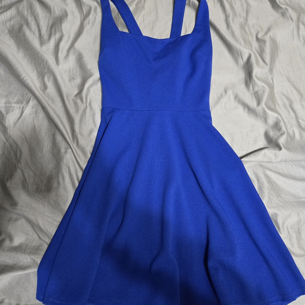 City Triangles Cobalt Blue Fit-and-Flare Mini Dress